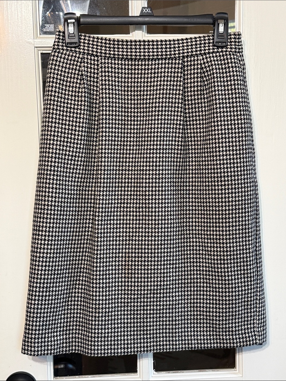 SAG HARBOR Vintage Classic 80s 90s Black & White Wool Houndstooth Midi Skirt 8